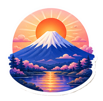 Sticker digital del monte Fuji